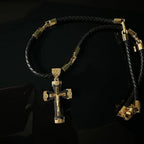 Collar de Pendiente de Crucifijo de Jesús de Estilo Lujo en Aleación Negro-dorado
