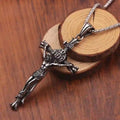 Collar de Pendiente de Cadena de Joyería Crucifijo de Acero Inoxidable de Estilo Retro