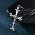 Collar de Colgante de Cadena de Perlas Cuadradas con Cruz del Ojo de Dios Estilo Sobrio de Moda
