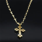 Crucifijo de Estilo Noble Retro con Collar de Cadena en Cruz