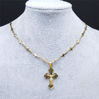 Crucifijo de Estilo Noble Retro con Collar de Cadena en Cruz