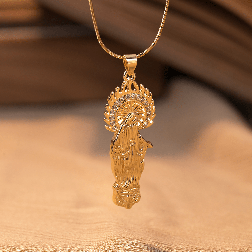 Collar de Pendiente de Estilo Lujo Asunción de la Virgen María Nuestra Señora de Guadalupe