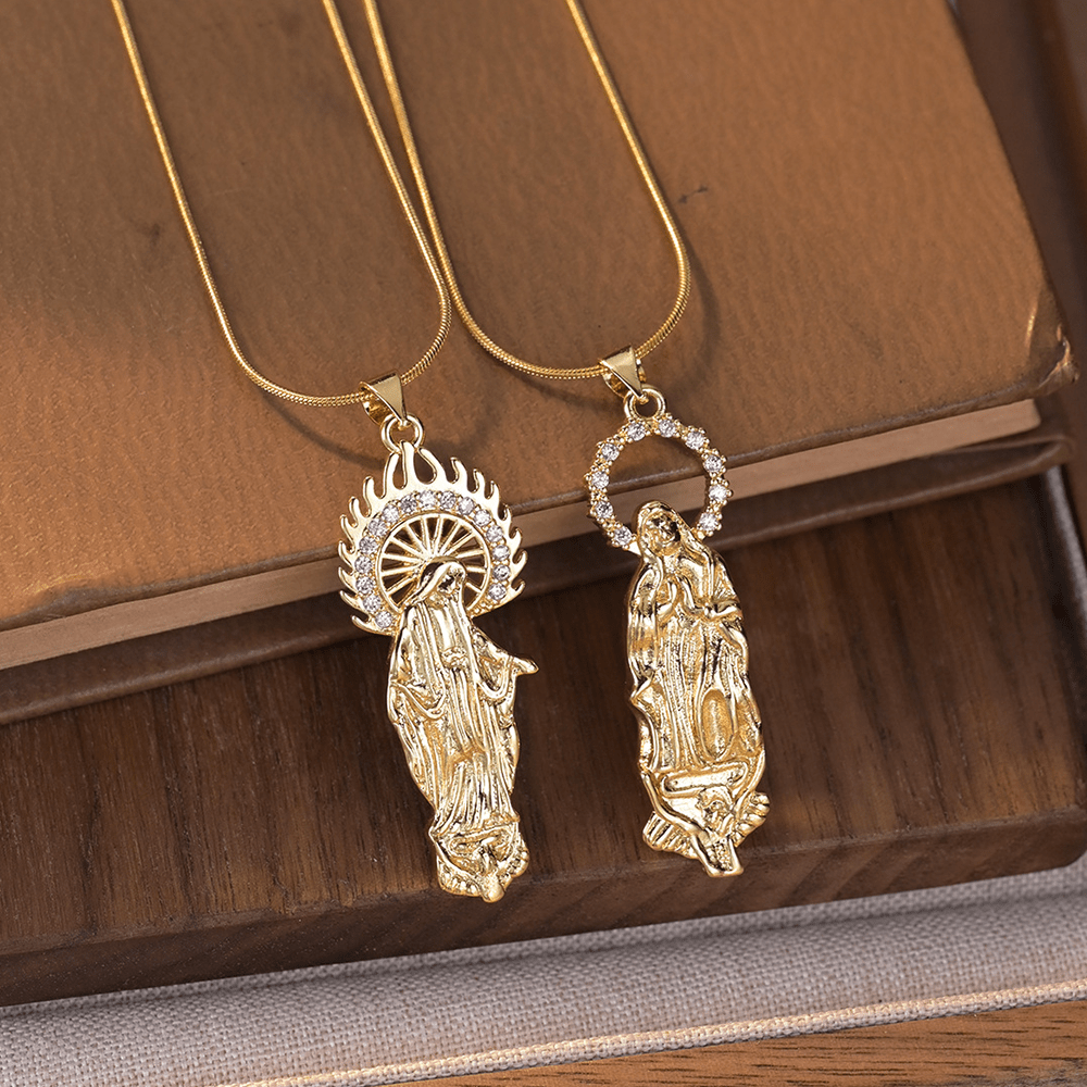 Collar de Pendiente de Estilo Lujo Asunción de la Virgen María Nuestra Señora de Guadalupe