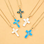 Collar de Colgante de Crucifixión de Cobre de Estilo Minimalista