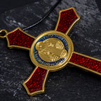 Collar de Colgante de Crucifijo Grande Estilo Clásico Rojo/Azul (5 colores)