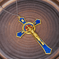 Collar de Colgante de Crucifijo Grande Estilo Clásico Rojo/Azul (5 colores)