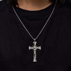 Collar de Pendiente de Aleación de Crucifijo de Jesús Estilo Retro Clásico