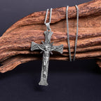 Collar de Pendiente de Aleación de Crucifijo de Jesús Estilo Retro Clásico
