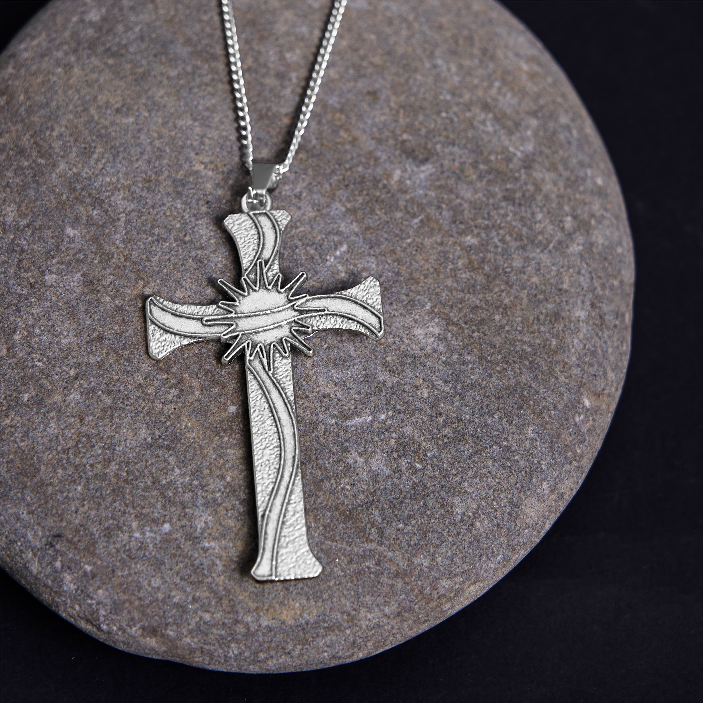 Collar de Pendiente de Aleación de Crucifijo de Jesús Estilo Retro Clásico