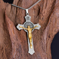 Icono de San Benito Estilo Clásico Crucifijo de Jesús Colgante de Aleación Collar