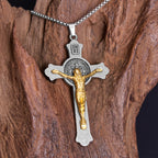 Icono de San Benito Estilo Clásico Crucifijo de Jesús Colgante de Aleación Collar