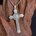 Icono de San Benito Estilo Clásico Crucifijo de Jesús Colgante de Aleación Collar