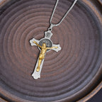 Icono de San Benito Estilo Clásico Crucifijo de Jesús Colgante de Aleación Collar