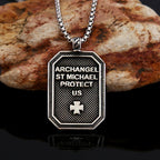 Collar de Péndulo de Acero Inoxidable de Protección del Arcángel San Miguel en Estilo Clásico