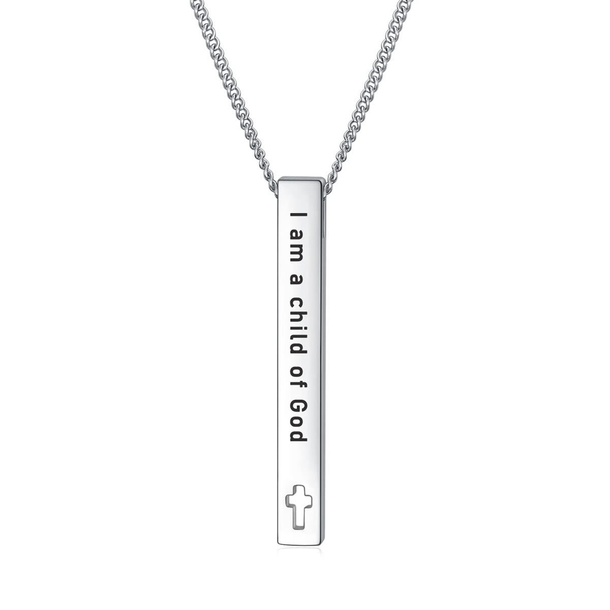 Collar Colgante de Inspiración de Fe y Fuerza con Versículos Bíblicos de Diseño Minimalista (8 Versículos)