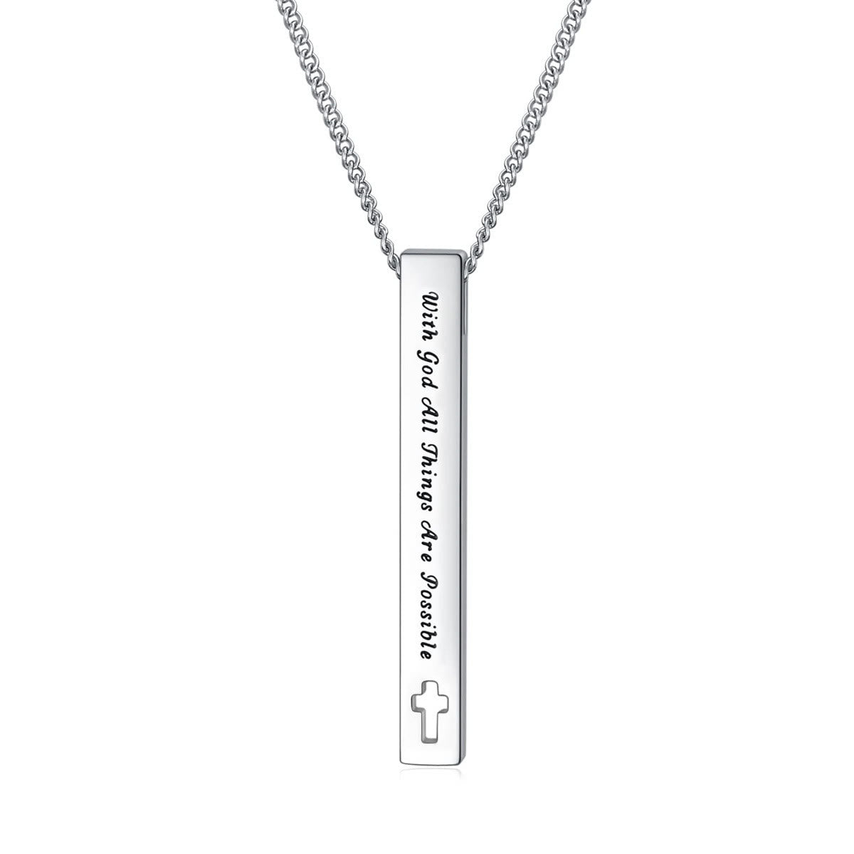 Collar Colgante de Inspiración de Fe y Fuerza con Versículos Bíblicos de Diseño Minimalista (8 Versículos)