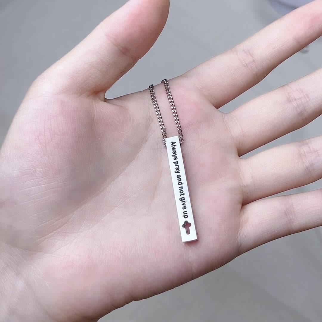 Collar Colgante de Inspiración de Fe y Fuerza con Versículos Bíblicos de Diseño Minimalista (8 Versículos)
