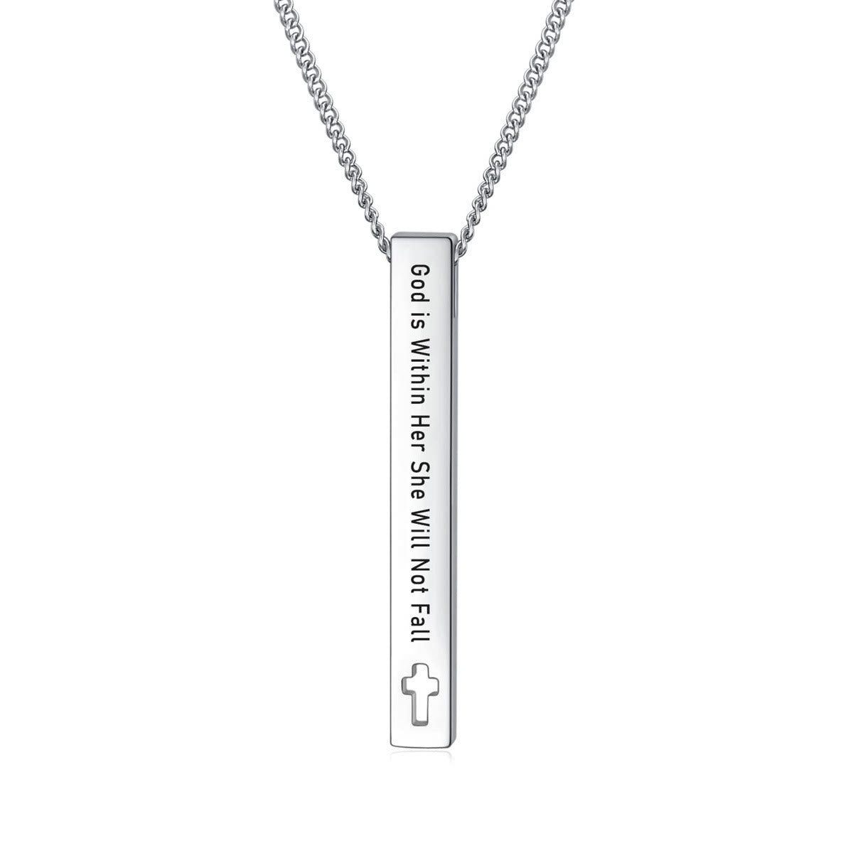 Collar Colgante de Inspiración de Fe y Fuerza con Versículos Bíblicos de Diseño Minimalista (8 Versículos)