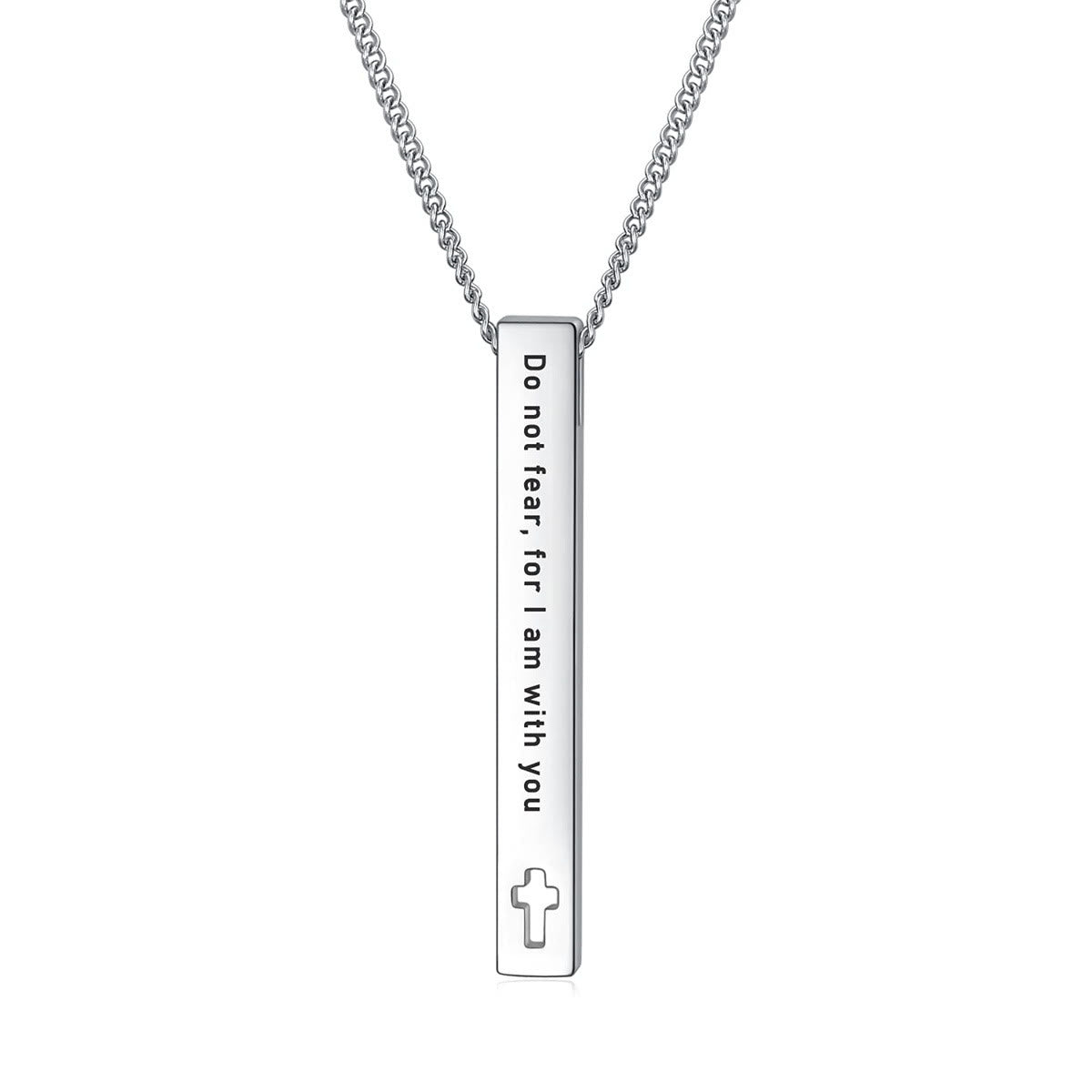 Collar Colgante de Inspiración de Fe y Fuerza con Versículos Bíblicos de Diseño Minimalista (8 Versículos)