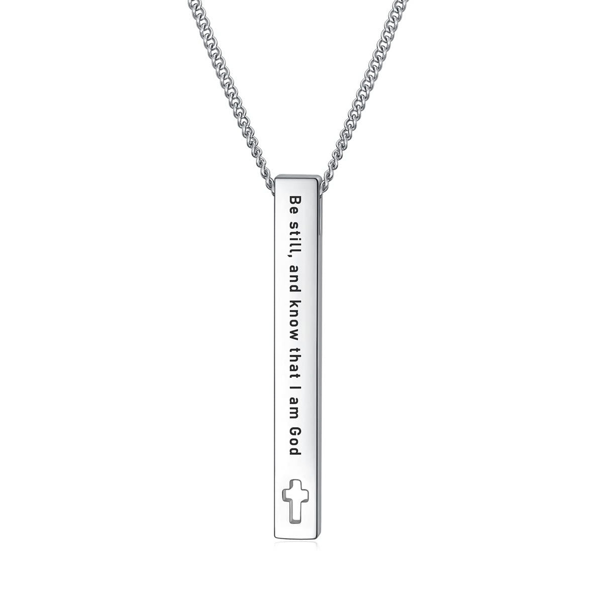 Collar Colgante de Inspiración de Fe y Fuerza con Versículos Bíblicos de Diseño Minimalista (8 Versículos)