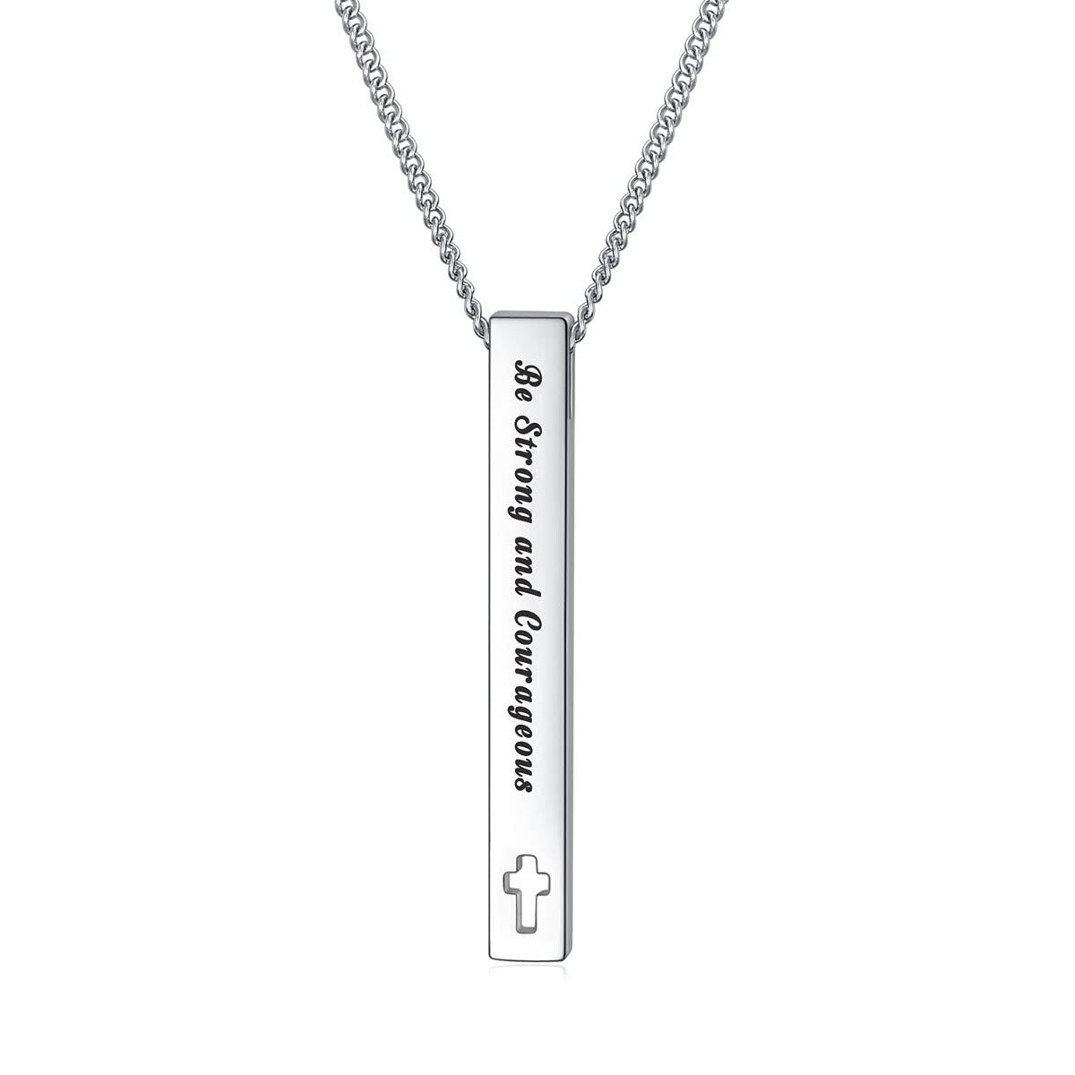 Collar Colgante de Inspiración de Fe y Fuerza con Versículos Bíblicos de Diseño Minimalista (8 Versículos)