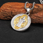 Collar de Medalla de Protección Sagrada de San Benito en Estilo Retro Clásico