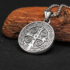 Collar de Medalla de Protección Sagrada de San Benito en Estilo Retro Clásico