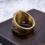 Anillo de Aleación con Símbolo de la Cruz de Jerusalén de Estilo Clásico