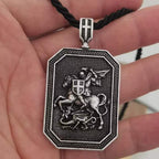 Collar de Oración de Protección con Colgante de San Jorge y el Dragón de Estilo Clásico