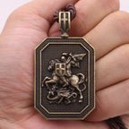 Collar de Oración de Protección con Colgante de San Jorge y el Dragón de Estilo Clásico