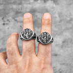 Anillo de Protección y Fuerza del Ángel Guardián San Miguel de Estilo Retro