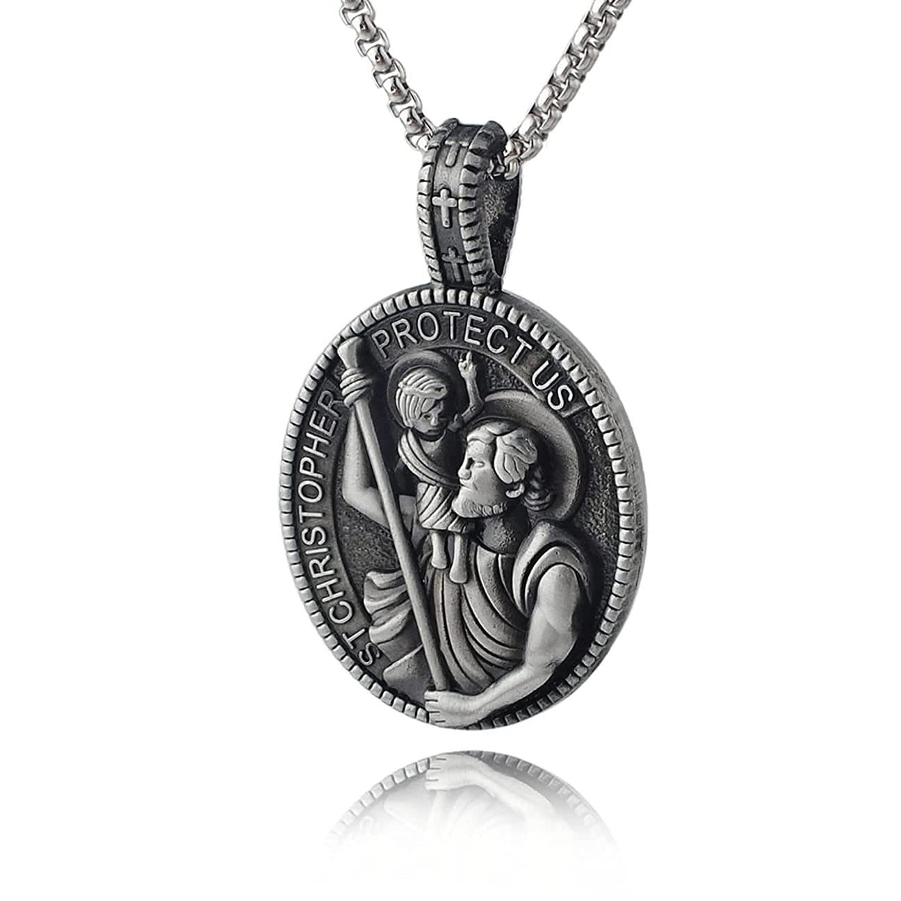 Collar Colgante de San Cristóbal Protégenos de Estilo Clásico