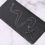Collar de Pendiente Clásico Estilo Cruz Trinidad Padre, Hijo y Espíritu Santo