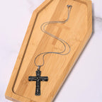 Collar de Pendiente Clásico Estilo Cruz Trinidad Padre, Hijo y Espíritu Santo
