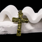 Collar de Pendiente Clásico Estilo Cruz Trinidad Padre, Hijo y Espíritu Santo