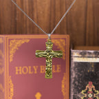 Collar de Pendiente Clásico Estilo Cruz Trinidad Padre, Hijo y Espíritu Santo