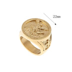 Anillo de Fe Divina "San Miguel Arcángel, Protégennos" Estilo Clásico