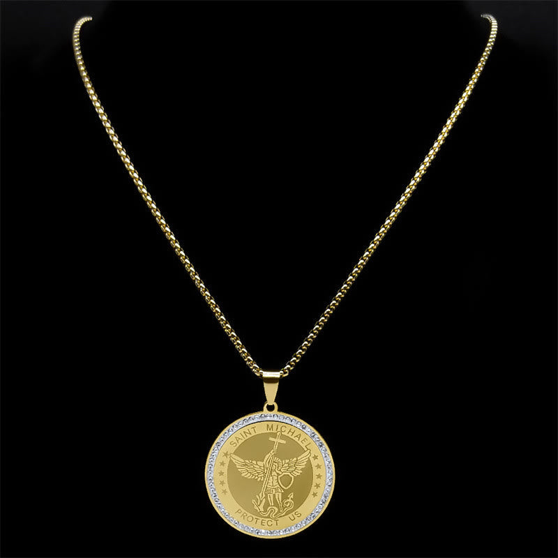 Collar de Pendiente Sagrado de Bendición Clásico de San Miguel Protégenos