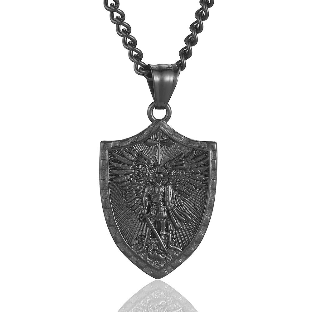 Collar Colgante del Escudo del Arcángel Miguel Estilo Moderno