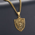 Collar Colgante del Escudo del Arcángel Miguel Estilo Moderno