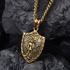 Collar Colgante del Escudo del Arcángel Miguel Estilo Moderno