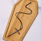 Collar de Fe Crucifijo de Aleación de Madera Estilo Clásico