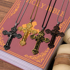 Collar de Fe en Crucifijo de Aleación Multicolor de Estilo Clásico