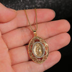 Collar Ovalado de Fe Sagrada de Nuestra Señora de Guadalupe Estilo Moderno