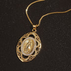 Collar Ovalado de Fe Sagrada de Nuestra Señora de Guadalupe Estilo Moderno
