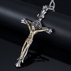 Collar de Cruz Crucifijo INRI de Estilo Clásico Jesús Fe Sagrada