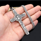 Collar de Péndulo de Titanio con Cruz de San Benito Protégenos