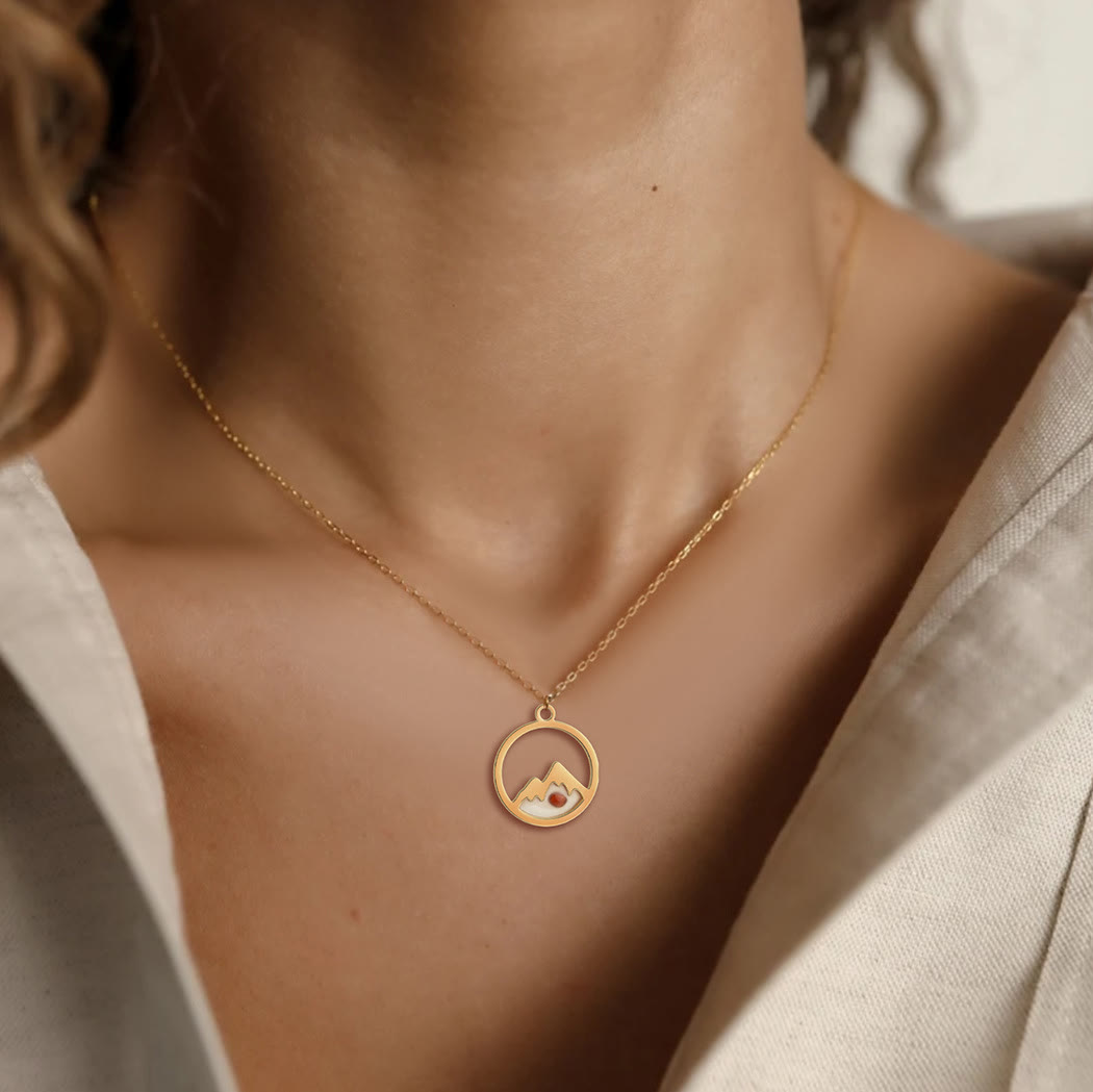 Collar de Fe con Colgante de Semilla de Mostaza de Estilo Moderno
