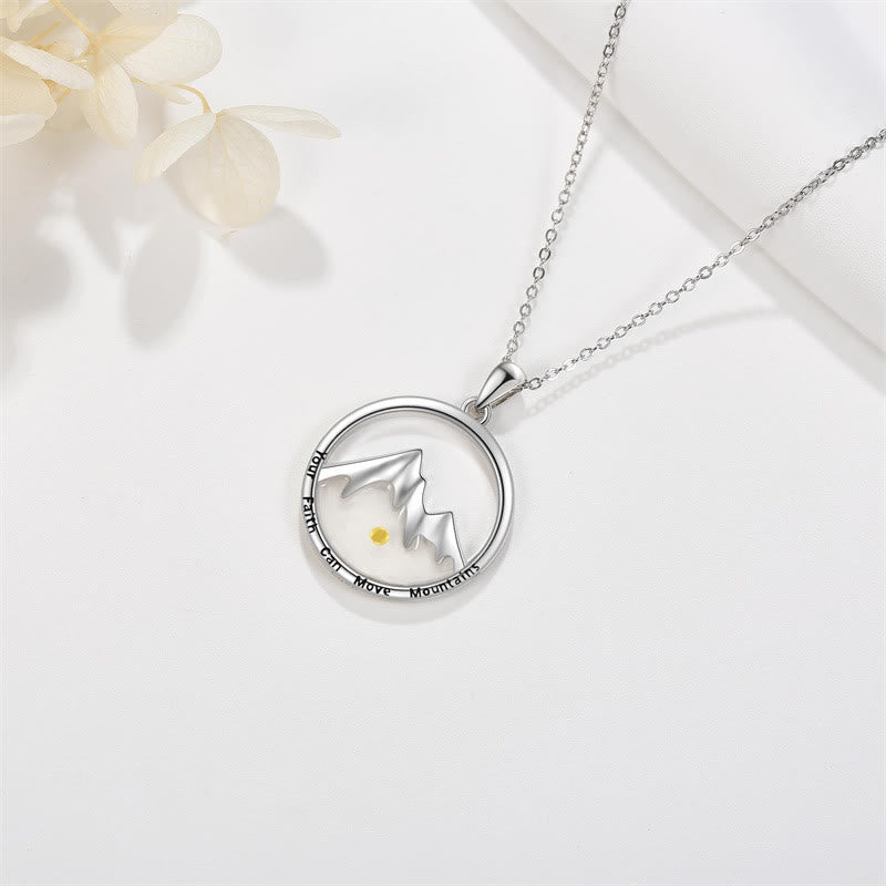 Collar de Pendiente de Fe de Montaña con Semilla de Mostaza de Estilo Moderno