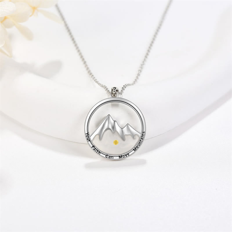 Collar de Pendiente de Fe de Montaña con Semilla de Mostaza de Estilo Moderno